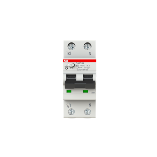Residual Current Circuit Breaker with Overcurrent Protection DS201 M - 1PN - 30 mA - 20 A - B - Type A