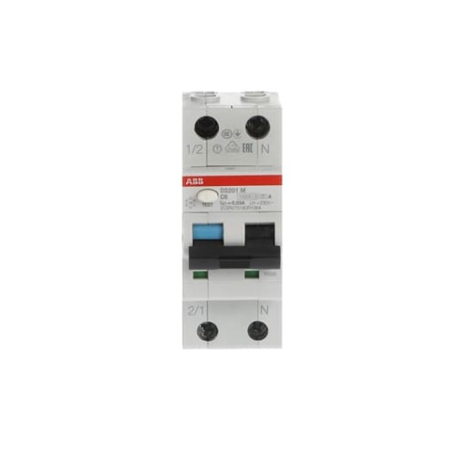 Residual Current Circuit Breaker with Overcurrent Protection DS201 M - 1PN - 30 mA - 6 A - C - Type A