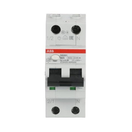 Residual Current Circuit Breaker with Overcurrent Protection DS201 - 1PN - 300 mA - 25 A - B - Type A