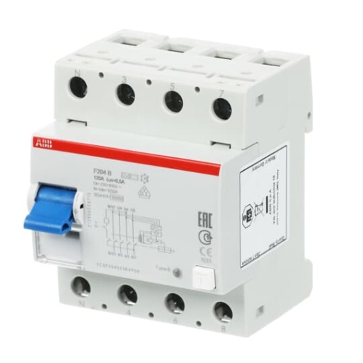 Residual Current Circuit Breaker F200 - 4P - 500 mA - 125 A - Type B