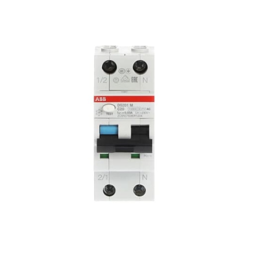 Residual Current Circuit Breaker with Overcurrent Protection DS201 M - 1PN - 30 mA - 20 A - C - Type AC
