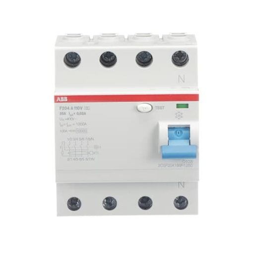 Residual Current Circuit Breaker F200 - 4P - 30 mA - 25 A - Type A