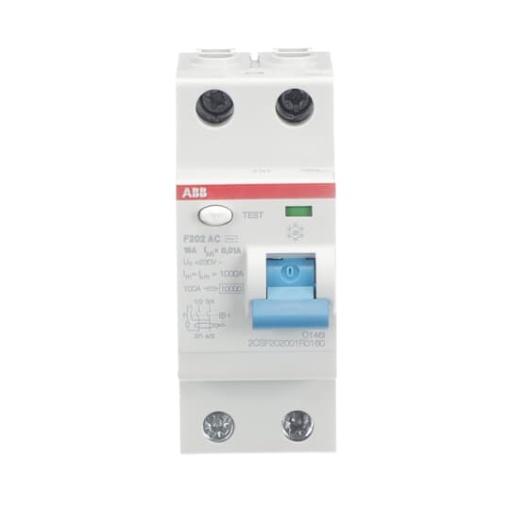 Residual Current Circuit Breaker F200 - 2P - 10 mA - 16 A - Type AC