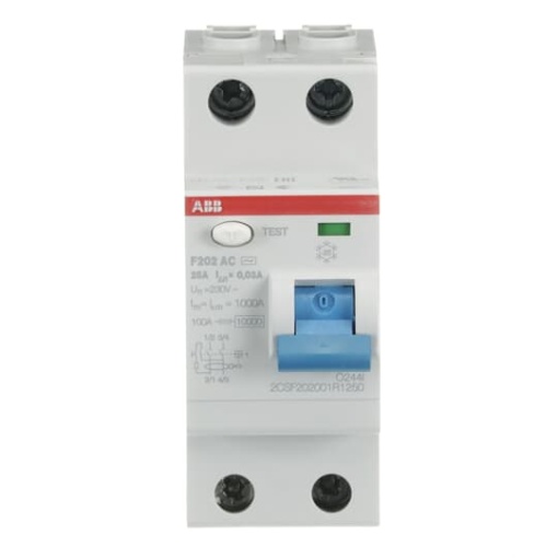 Residual Current Circuit Breaker F200 - 2P - 30 mA - 25 A - Type AC