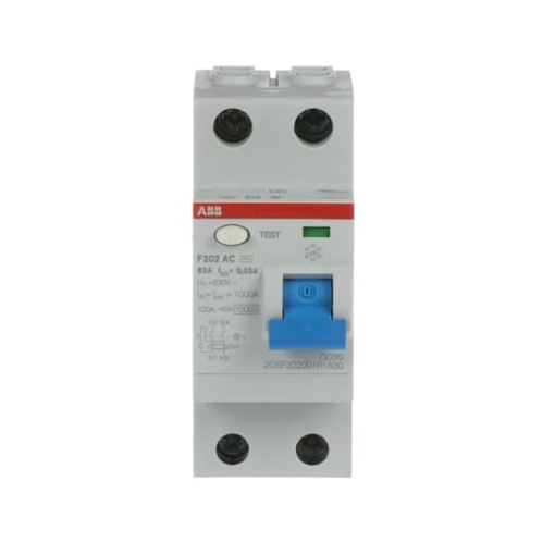Residual Current Circuit Breaker F200 - 2P - 30 mA - 63 A - Type AC