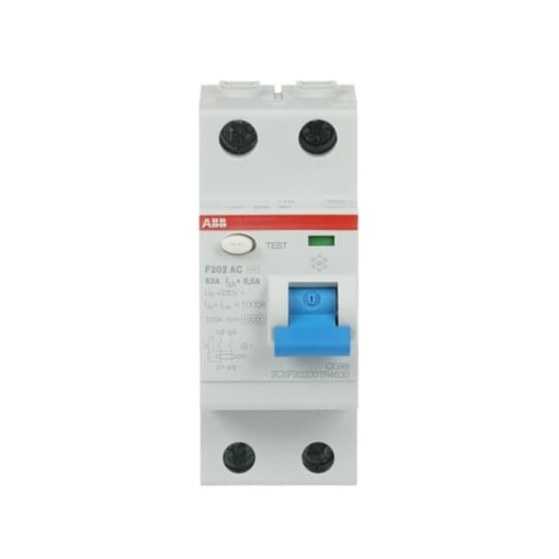 Residual Current Circuit Breaker  - 2P - Type AC - 500 mA - 63 A