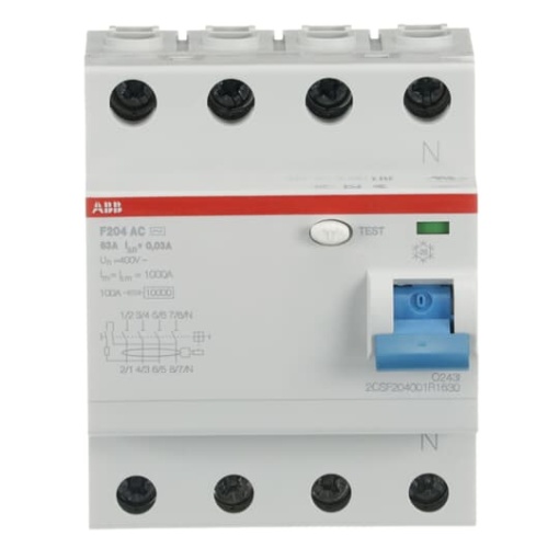 Residual Current Circuit Breaker  - 4P - Type AC - 30 mA - 63 A