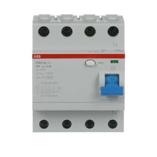 Residual Current Circuit Breaker  - 4P - Type AC - 300 mA - 63 A