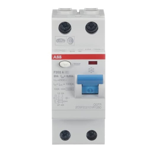 Residual Current Circuit Breaker  - 2P - Type A - 30 mA - 25 A