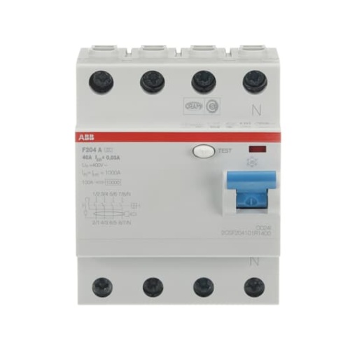 Residual Current Circuit Breaker   4P  Type A  30 mA  40 A