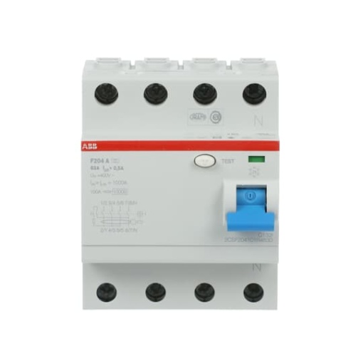 Residual Current Circuit Breaker F200 - 4P - 500 mA - 63 A - Type A