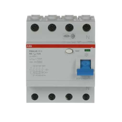 Residual Current Circuit Breaker F200 - 4P - 300 mA - 63 A - Type A