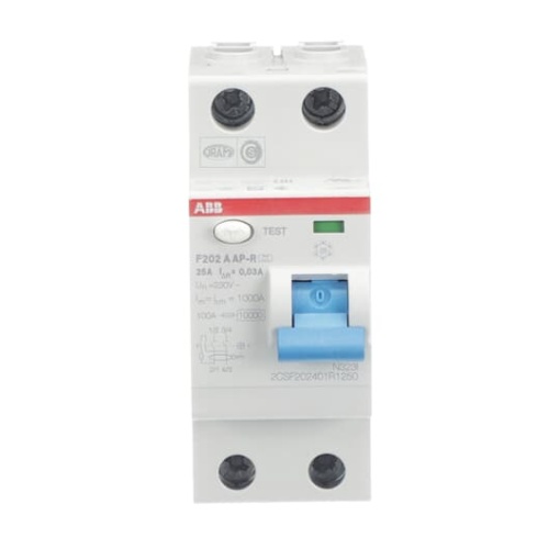 Residual Current Circuit Breaker  - 2P - Type A - 30 mA - 25 A