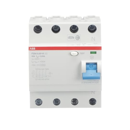 Residual Current Circuit Breaker F200 - 4P - 30 mA - 63 A - Type A APR