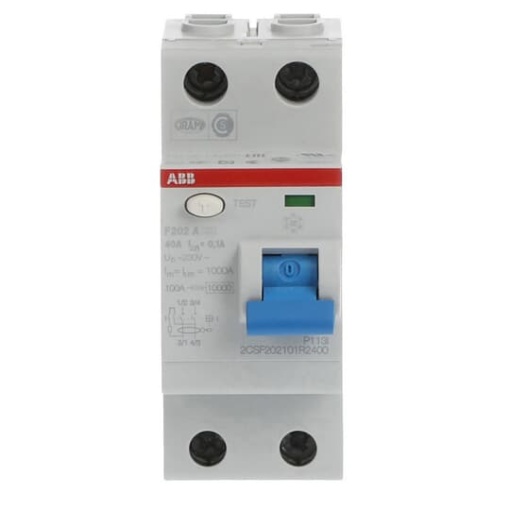 Residual Current Circuit Breaker  - 2P - Type A - 100 mA - 40 A