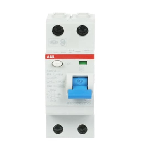 Residual Current Circuit Breaker F200 - 2P - 100 mA - 63 A - Type A