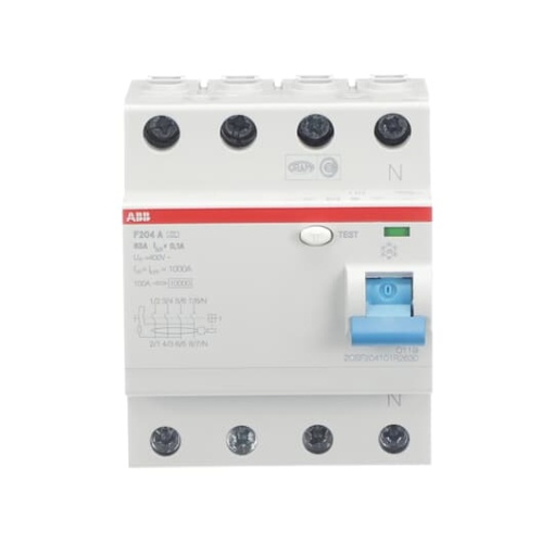 Residual Current Circuit Breaker F200 - 4P - 100 mA - 63 A - Type A