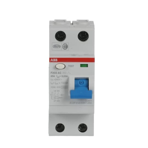 Residual Current Circuit Breaker F200 - 2P - 30 mA - 25 A - Type AC