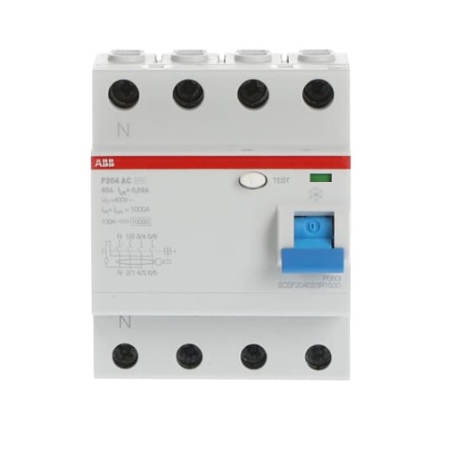 Residual Current Circuit Breaker F200 - 4P - 30 mA - 63 A - Type AC