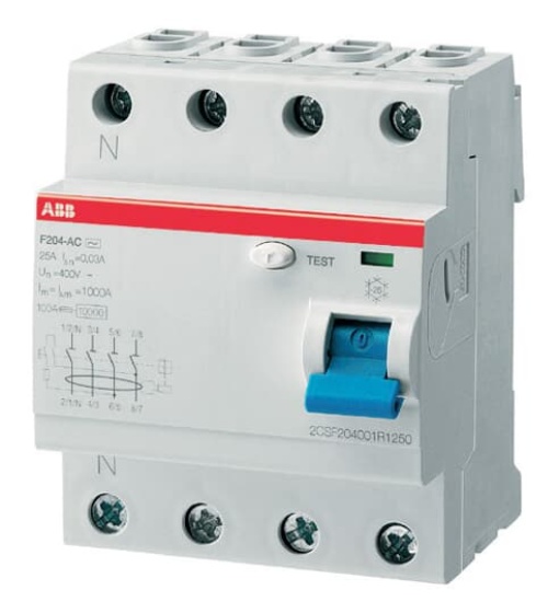 Residual Current Circuit Breaker F200 - 4P - 500 mA - 63 A - Type AC