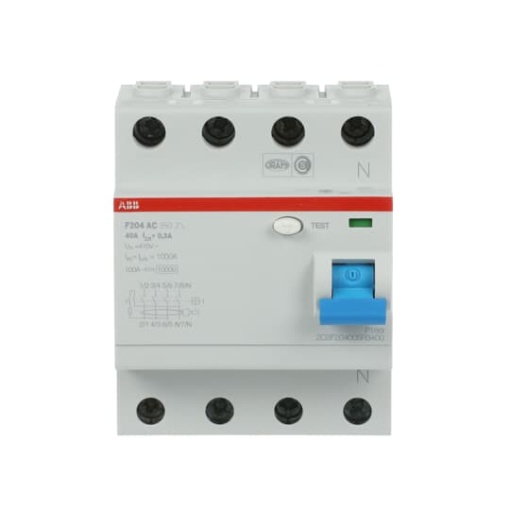 Residual Current Circuit Breaker F200 - 4P - 300 mA - 40 A - Type AC