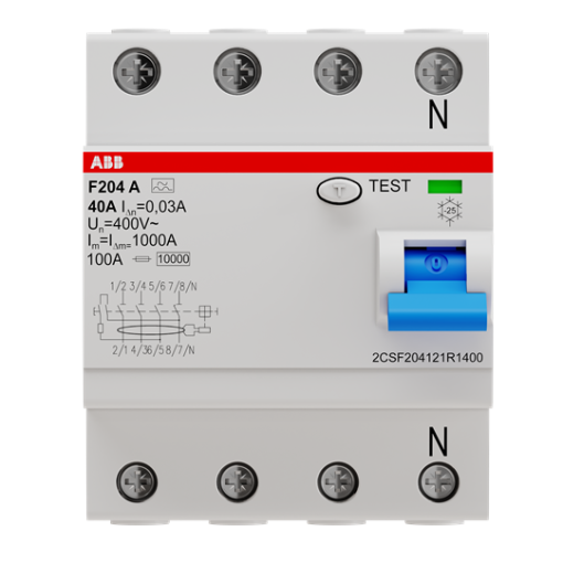 F204 A-400.03 CEBEC Residual Current Circuit Breaker 4P Type A 30 mA