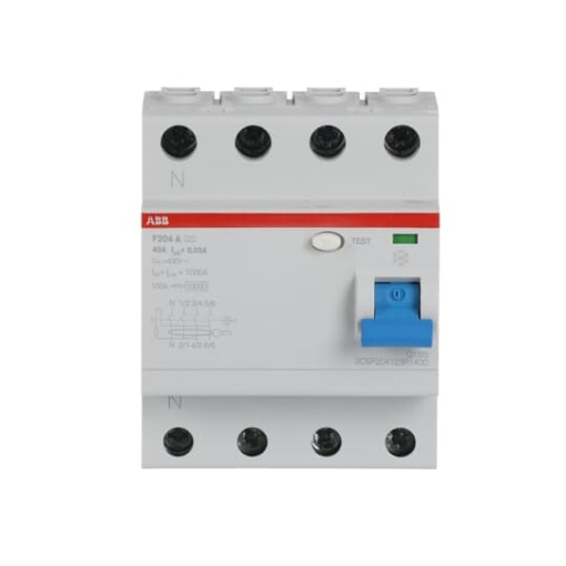 Residual Current Circuit Breaker F200 - 4P - 30 mA - 40 A - Type A