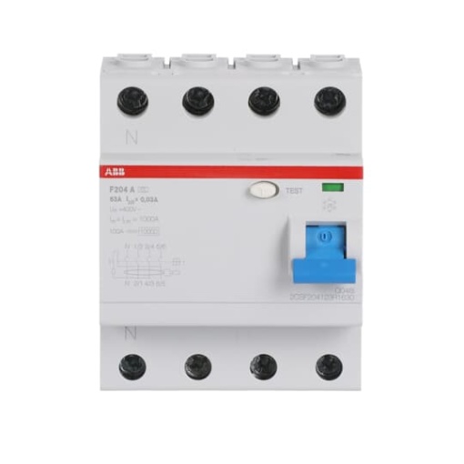 Residual Current Circuit Breaker F200 - 4P - 30 mA - 63 A - Type A