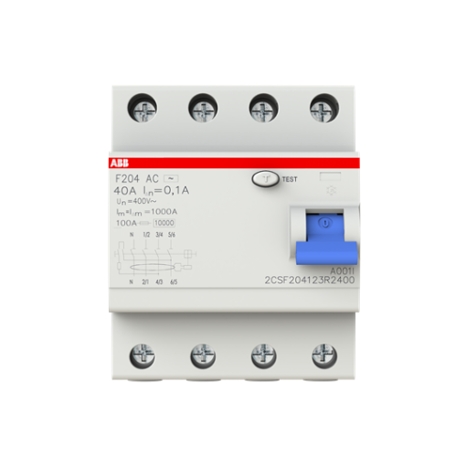 Residual Current Circuit Breaker F200 - 4P - 100 mA - 40 A - Type A