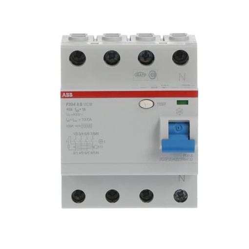 Residual Current Circuit Breaker F200 - 4P - 1000 mA - 40 A - Type A