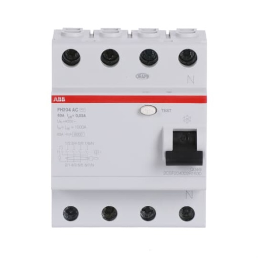 Residual Current Circuit Breaker   4P  Type AC  30 mA  63 A