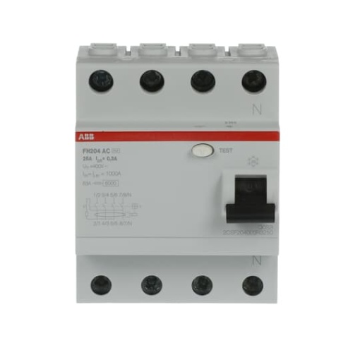 Residual Current Circuit Breaker   4P  Type AC  300 mA  25 A
