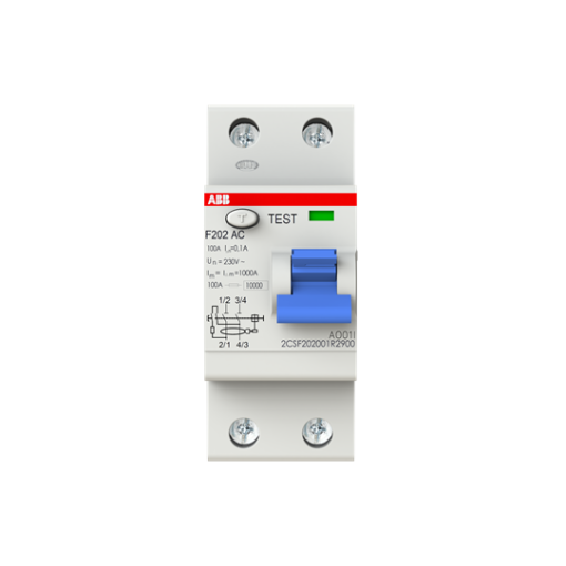 Residual Current Circuit Breaker F200 - 2P - 100 mA - 100 A - Type AC