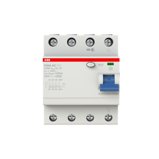 Residual Current Circuit Breaker  - 4P - Type AC - 100 mA - 100 A