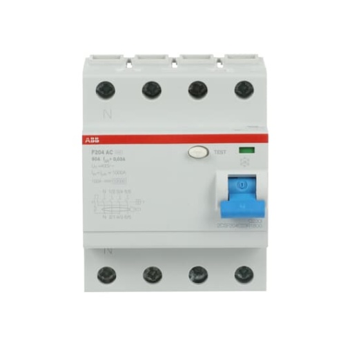 Residual Current Circuit Breaker F200 - 4P - 30 mA - 80 A - Type AC