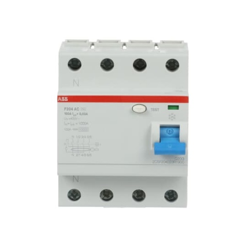 Residual Current Circuit Breaker F200 - 4P - 30 mA - 100 A - Type AC