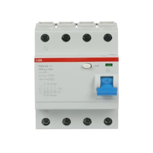 Residual Current Circuit Breaker F200 - 4P - 300 mA - 100 A - Type AC