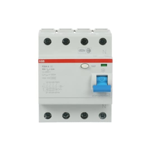 Residual Current Circuit Breaker F200 - 4P - 500 mA - 80 A - Type A