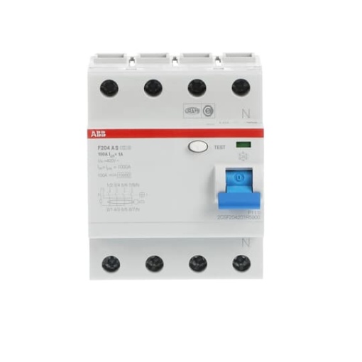 Residual Current Circuit Breaker F200 - 4P - 1000 mA - 100 A - Type A