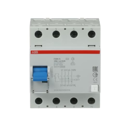 Residual Current Circuit Breaker F200 - 4P - 500 mA - 125 A - Type A