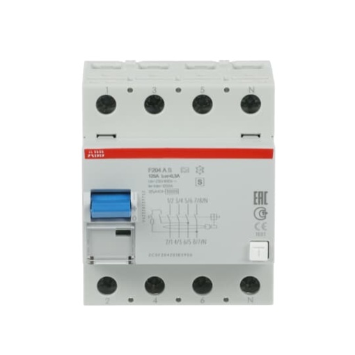 Residual Current Circuit Breaker F200 - 4P - 300 mA - 125 A - Type A