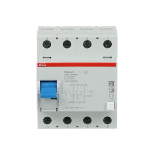 Residual Current Circuit Breaker F200 - 4P - 300 mA - 125 A - Type AC