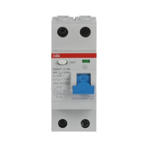 Residual Current Circuit Breaker F200 - 2P - 30 mA - 40 A - Type F