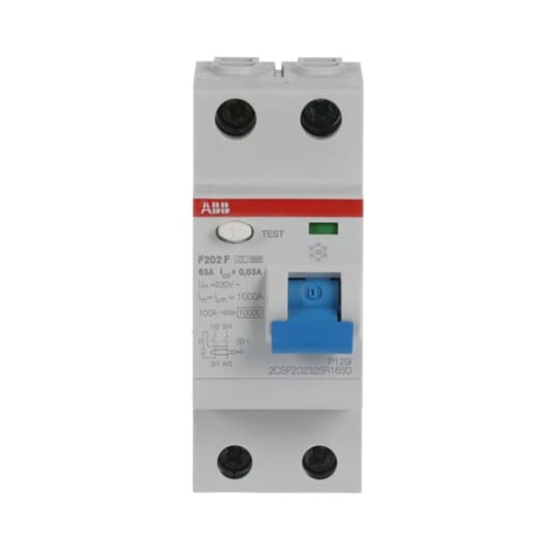 Residual Current Circuit Breaker F200 - 2P - 30 mA - 63 A - Type F