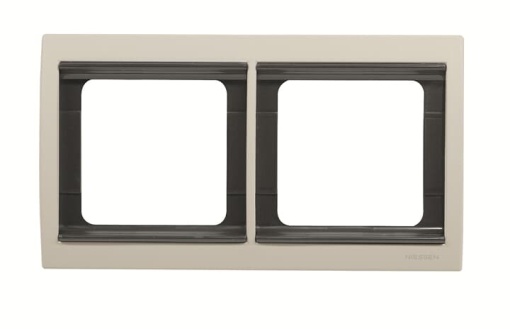 Frame horizontal 2-gangs Cream white - Olas