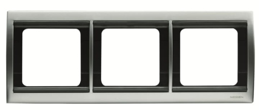 Frame horizontal 3-gangs Titanium - Olas