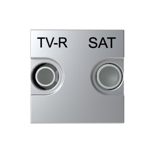 TV outlet SAT 2 gang Silver  Zenit