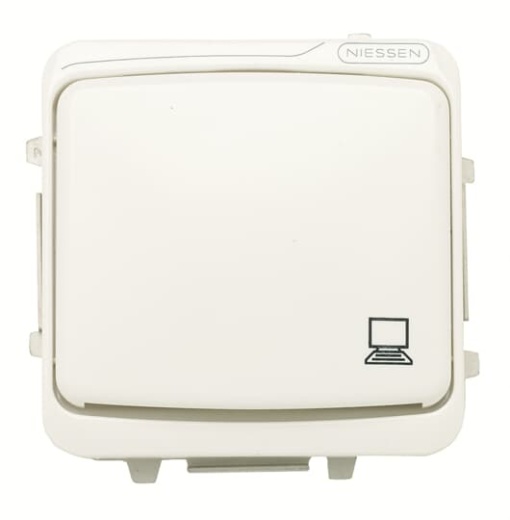 Cover VDI with Hinged Lid Telephone 2 gang White - Arco