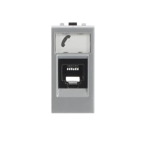 Telephone outlet Telephone 1 gang Silver  Zenit