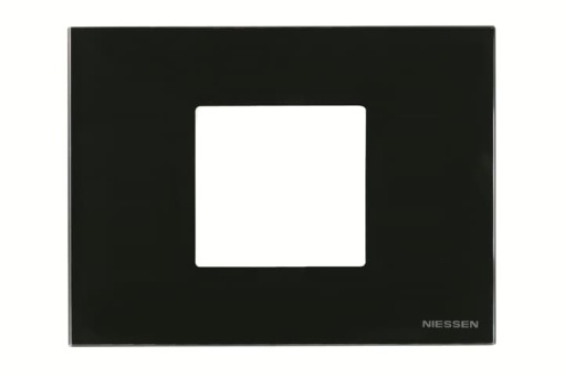 Frame 2 modules 1gang Black Glass - Zenit